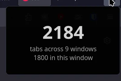 2184 tabs open in Firefox